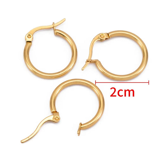 10Pcs 20Mm Stainless Steel Earrings Open Ear Rings for Jewlery Making DIY Components Accessories