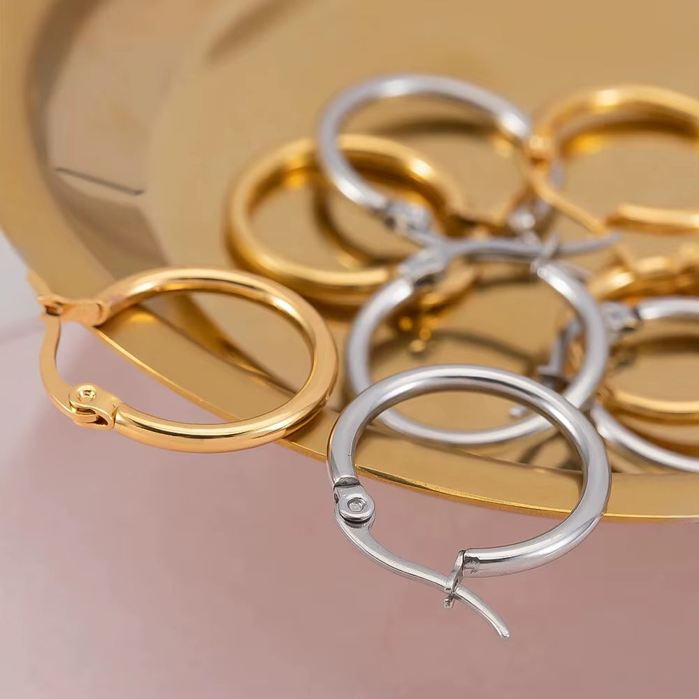 10Pcs 20Mm Stainless Steel Earrings Open Ear Rings for Jewlery Making DIY Components Accessories