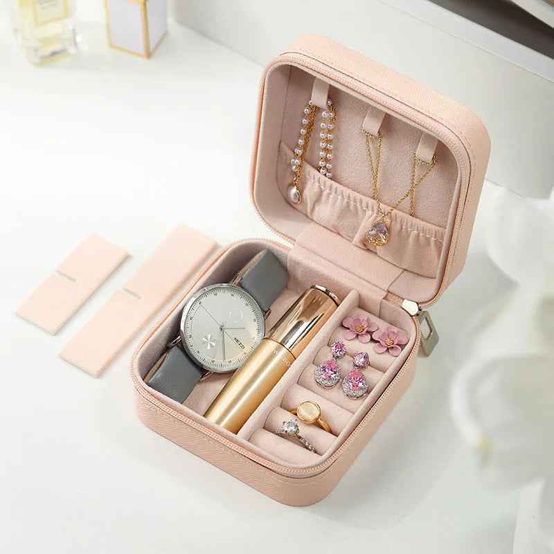 Simple Ins Macaroon Jewelry Box Travel Travel Studs Necklace Ring Jewelry Box, Portable