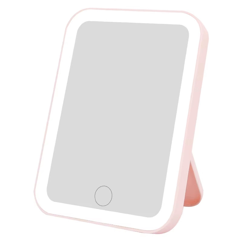 3 Colors LED Vanity Mirror with Touch Screen USB Rechargeable Dimming Makeup Mirror 3 Brightness Portable